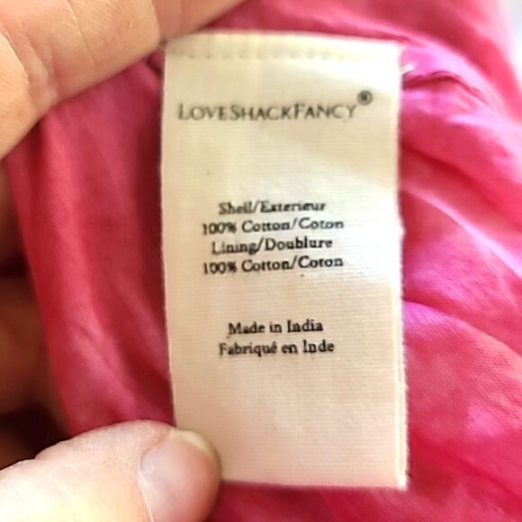 LOVESHACKFANCY Edie Dress Pink Tie Dye Lace Midi XS - Picture 10 of 16